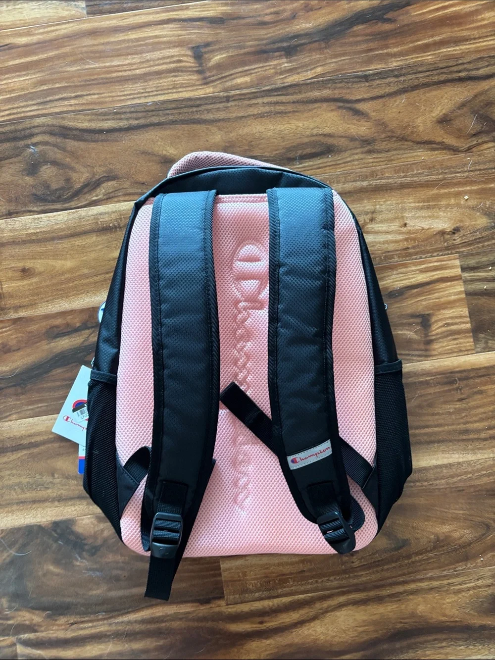 Champion Black Backpack with Pink Trim